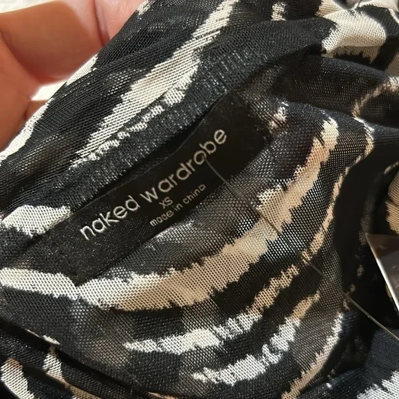 Naked Wardrobe Cut Out Zebra Print Too/cover up. NWT. XS - Picture 6 of 7